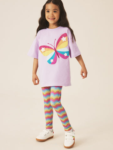 Little Bird by Jools Oliver Rainbow Butterfly T-Shirt and Leggings 2 Piece Set