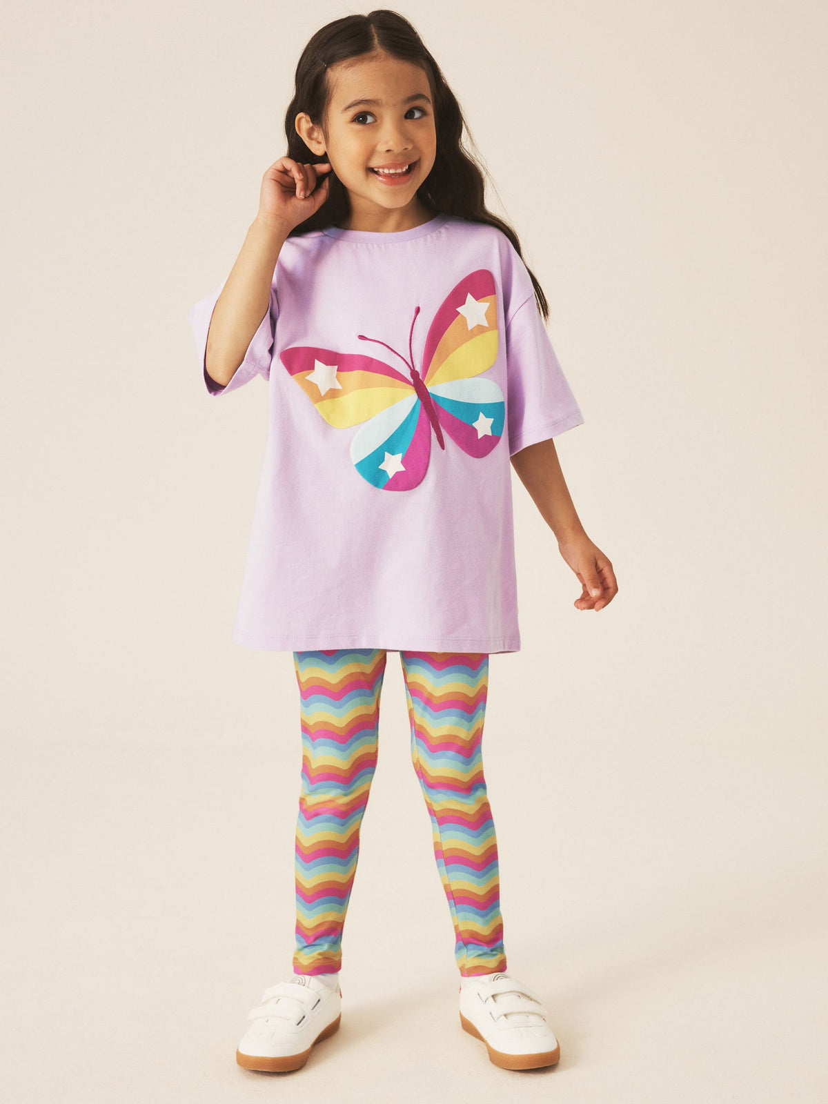 Little Bird by Jools Oliver Rainbow Butterfly T-Shirt and Leggings 2 Piece Set