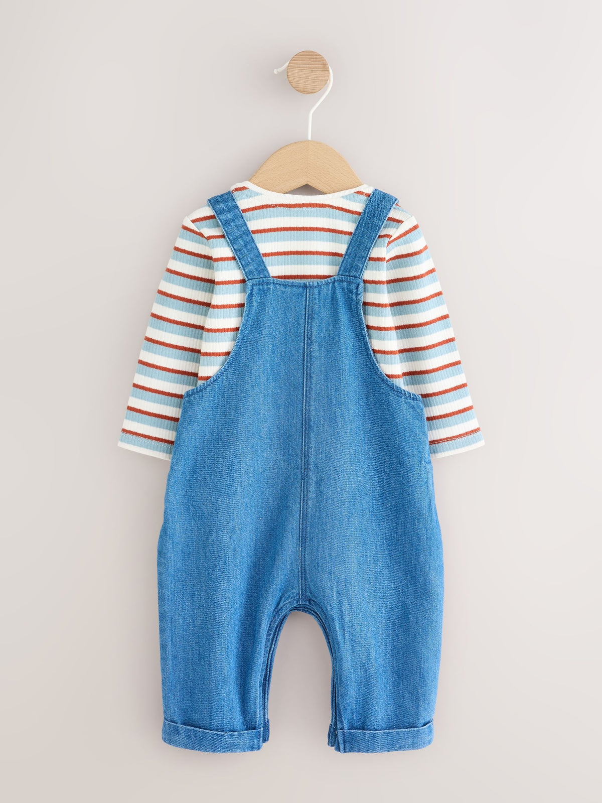 Blue Milk Club Denim Dungaree and Textured Bodysuit Baby Set (0mths-2yrs)