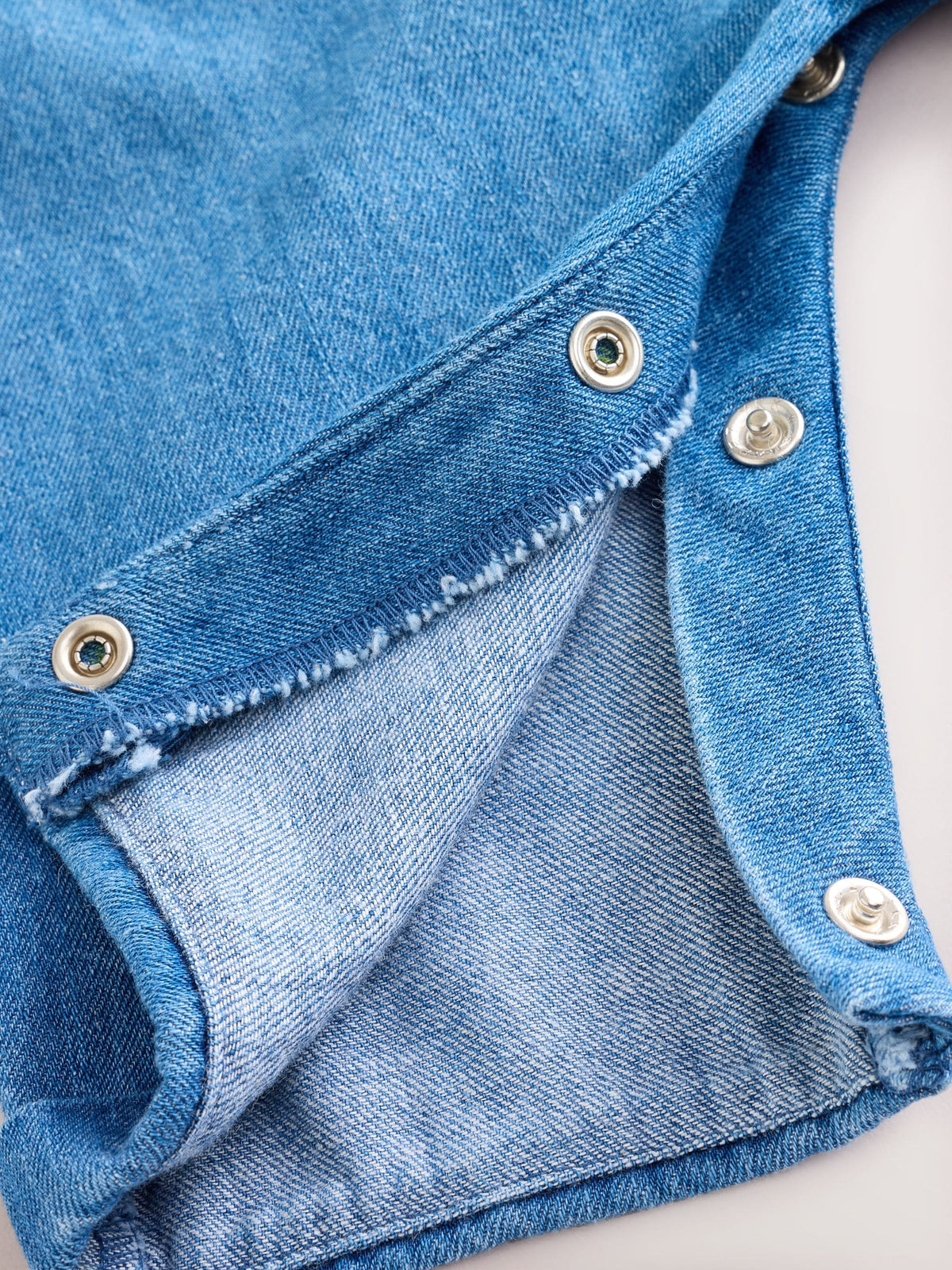 Blue Milk Club Denim Dungaree and Textured Bodysuit Baby Set (0mths-2yrs)