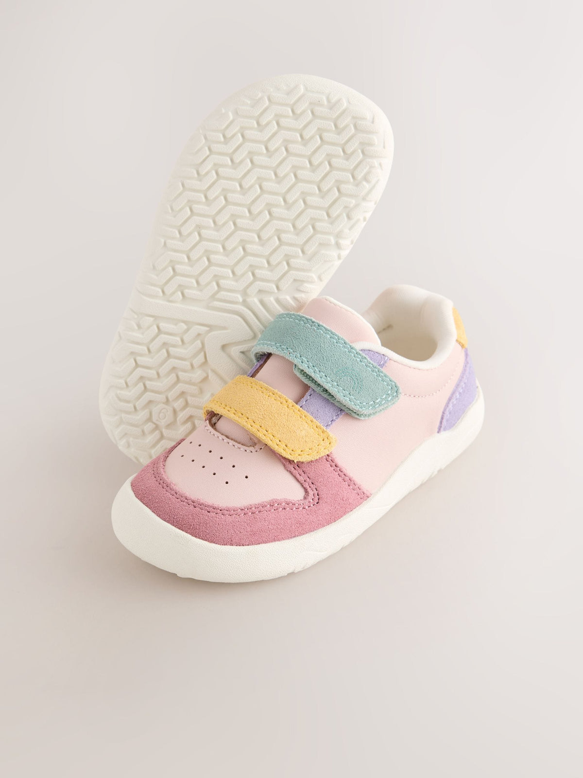 Multi Barefoot Leather Touch Fastening Trainers