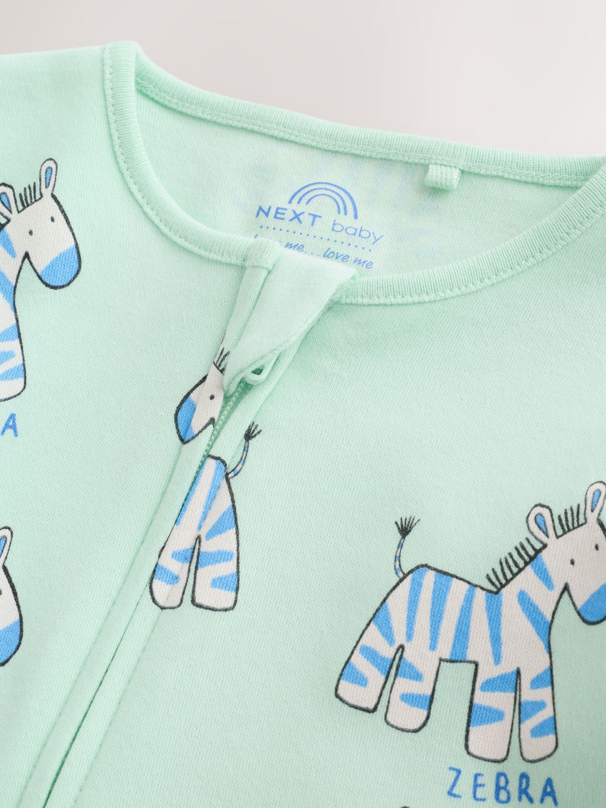 Blue Animal Two Way Zip Baby Sleepsuits 5 Pack (0-2yrs)