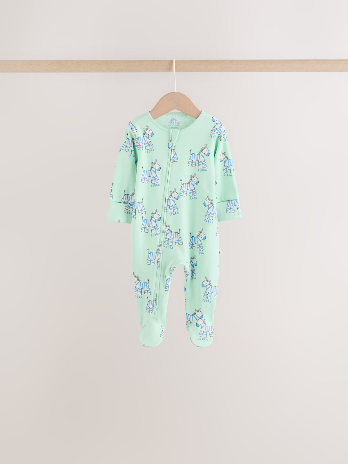Blue Animal Two Way Zip Baby Sleepsuits 5 Pack (0-2yrs)