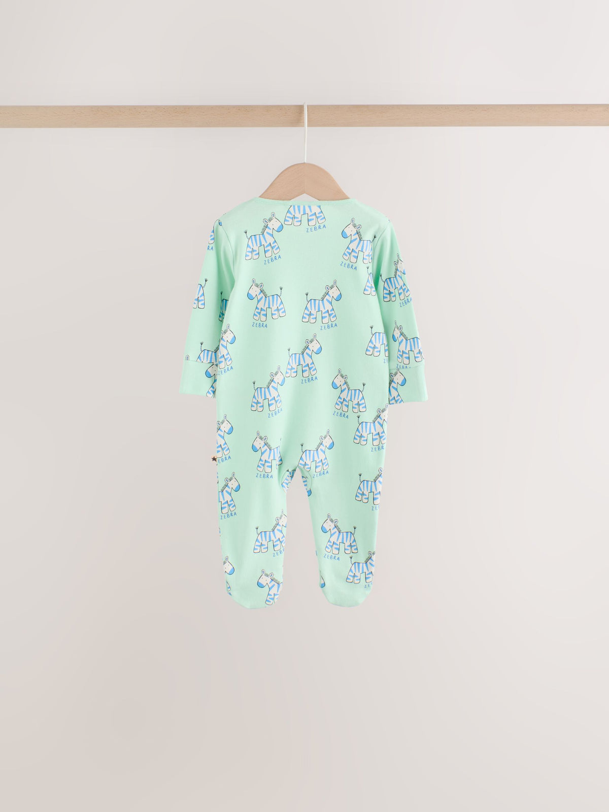 Blue Animal Two Way Zip Baby Sleepsuits 5 Pack (0-2yrs)