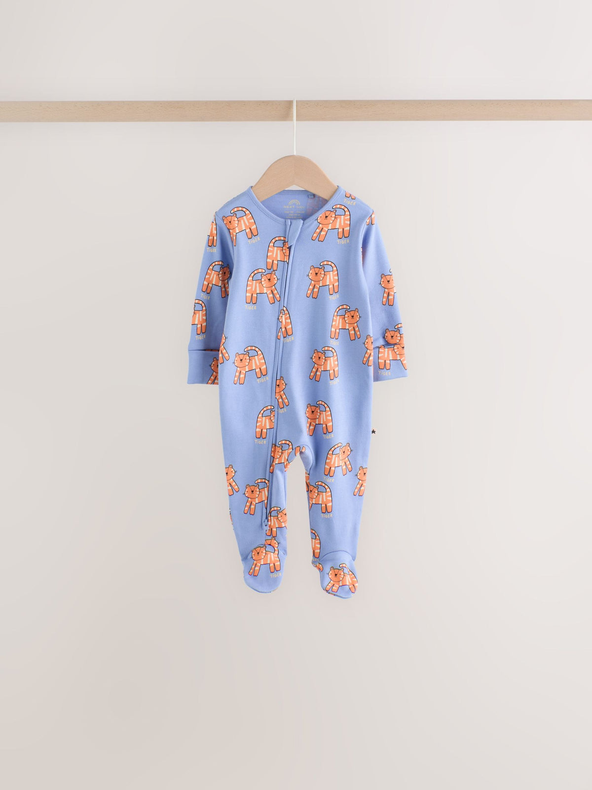 Blue Animal Two Way Zip Baby Sleepsuits 5 Pack (0-2yrs)