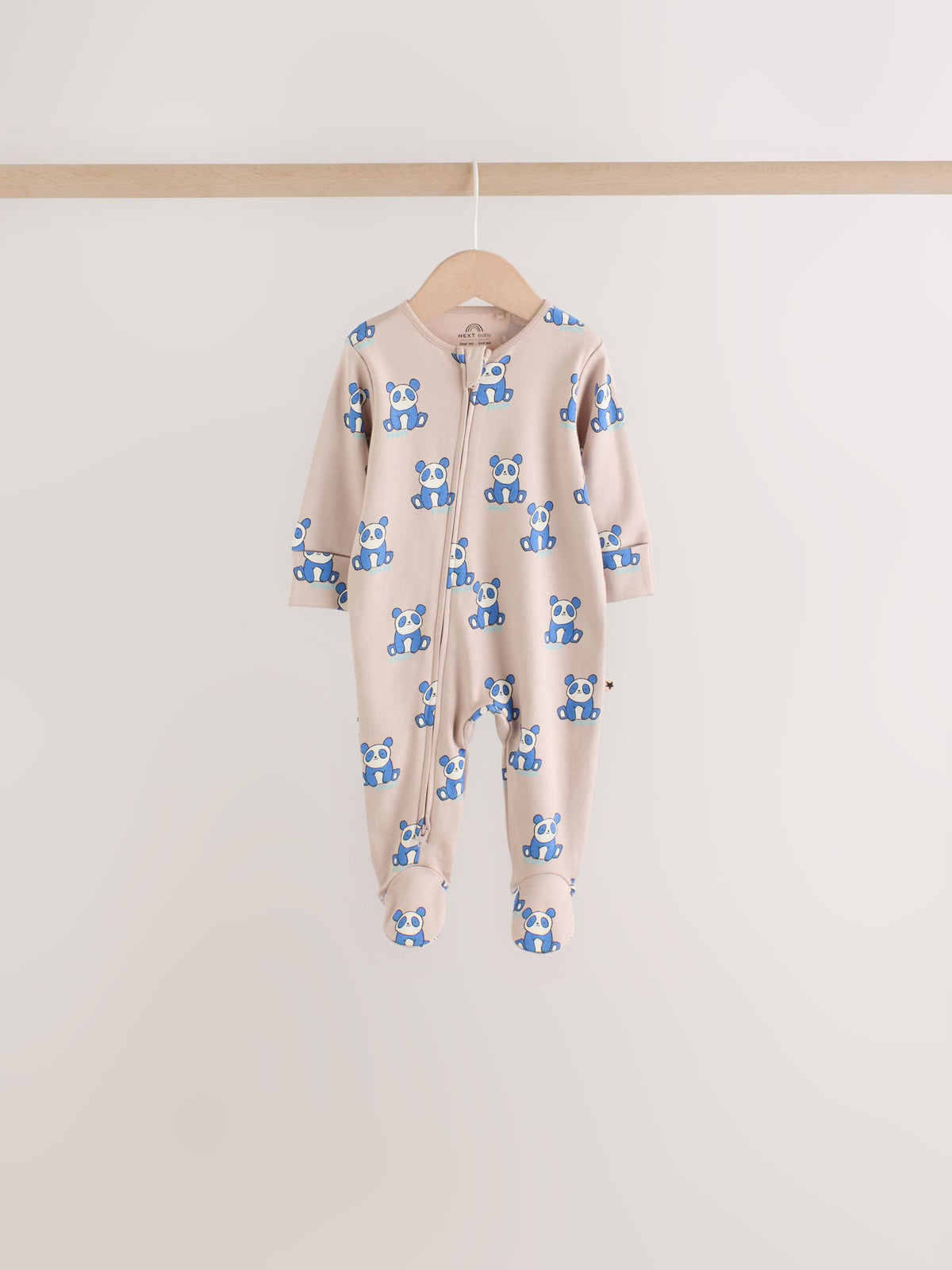Blue Animal Two Way Zip Baby Sleepsuits 5 Pack (0-2yrs)