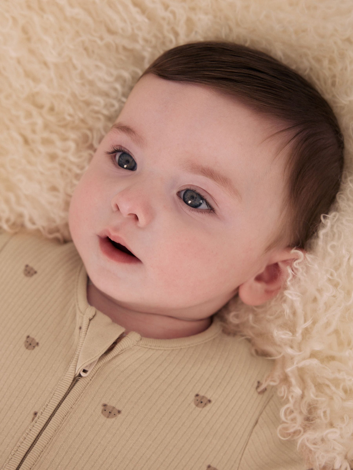 Neutral Brown Bear Two Way Zip Baby Sleepsuits 4 Pack (0mths-2yrs)