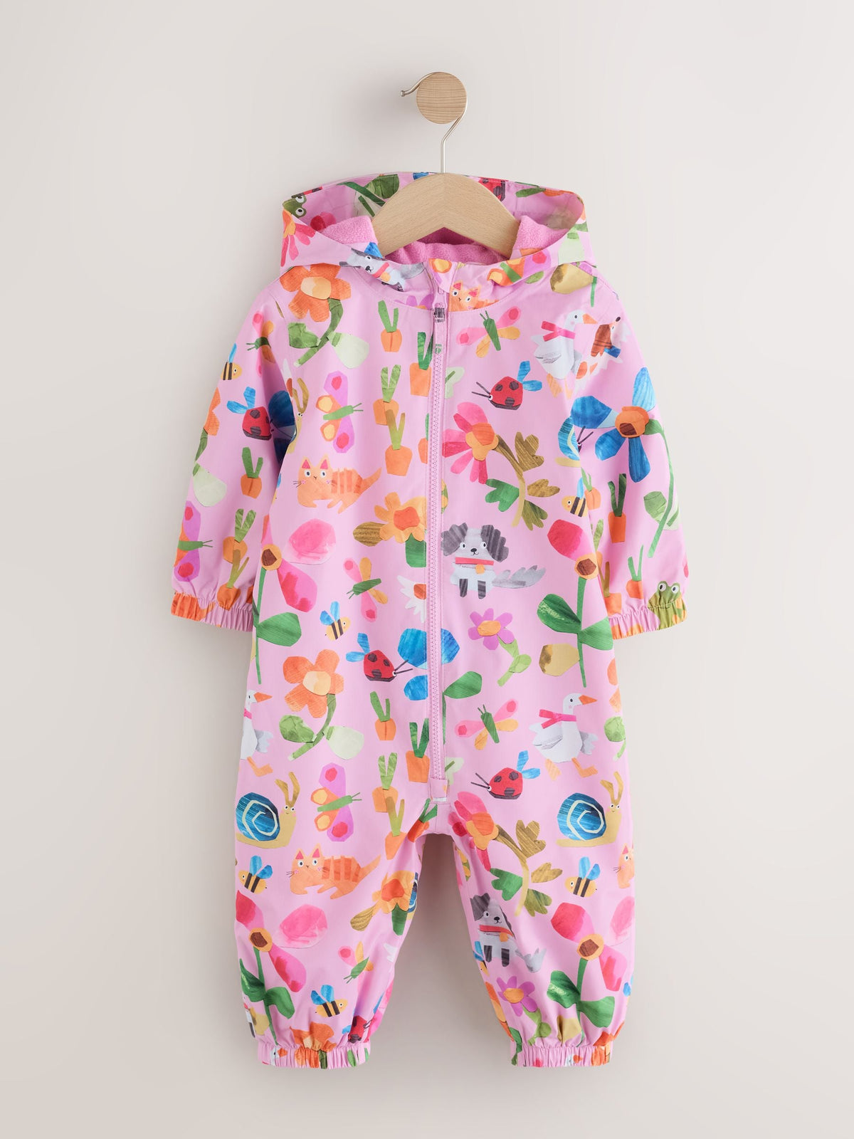 Pink Characters Waterproof Fleece Lined Puddlesuit (3mths-7yrs)