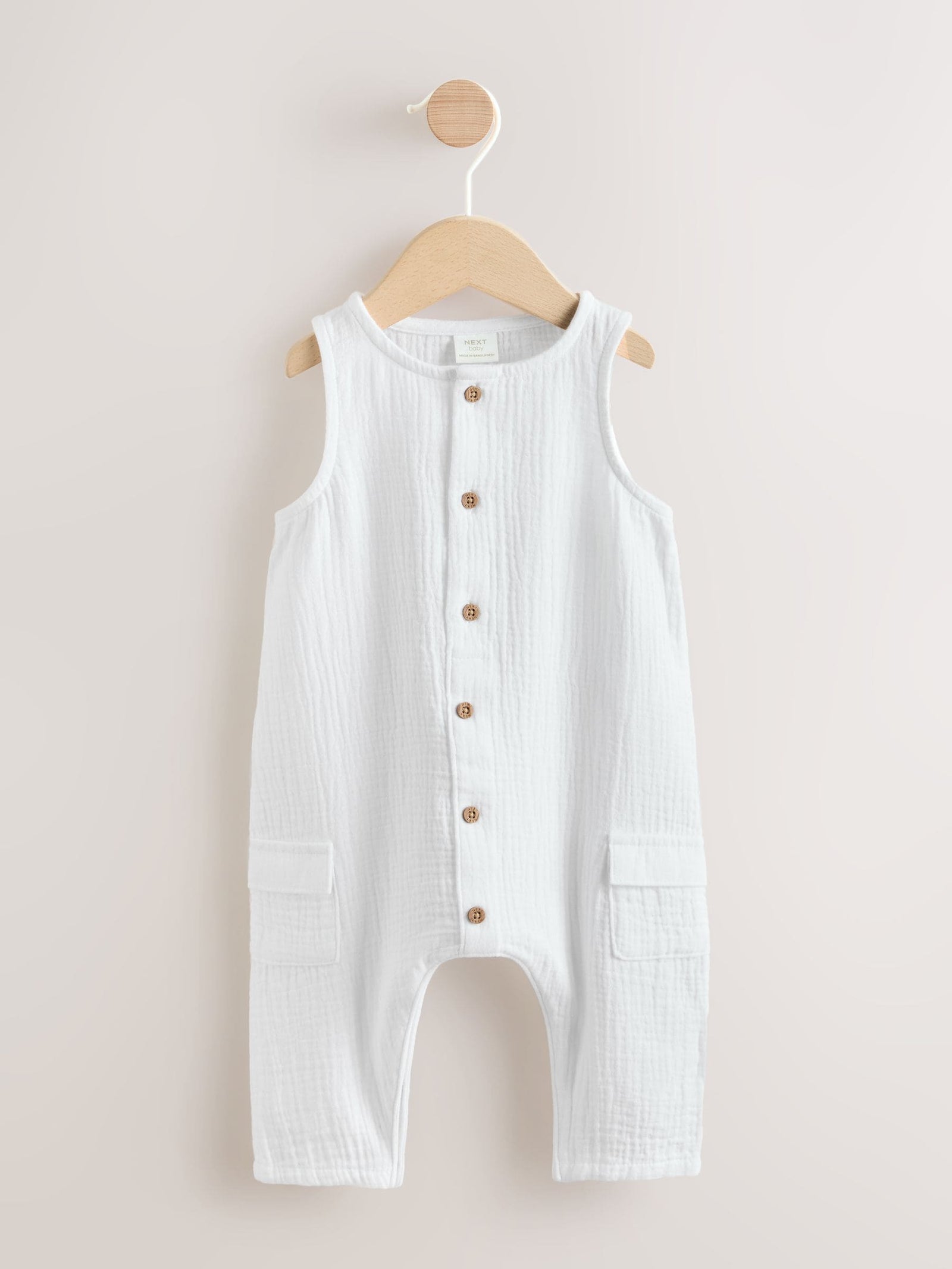 White Woven Baby Jumpsuit (0mths-2yrs)