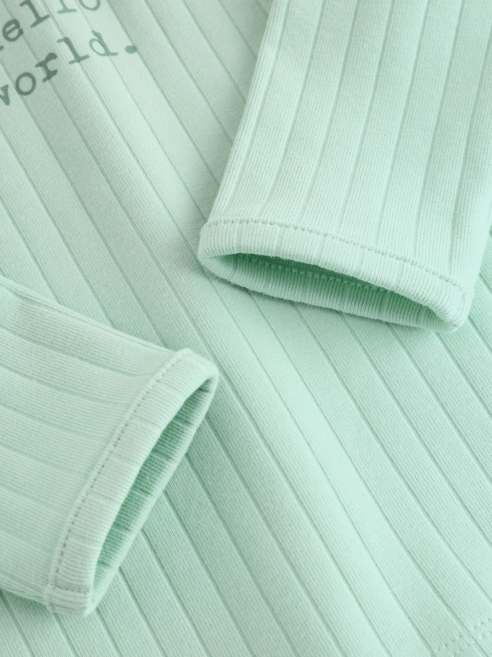 Sage Green Hello World Top and Leggings Baby Set (0-18mths)