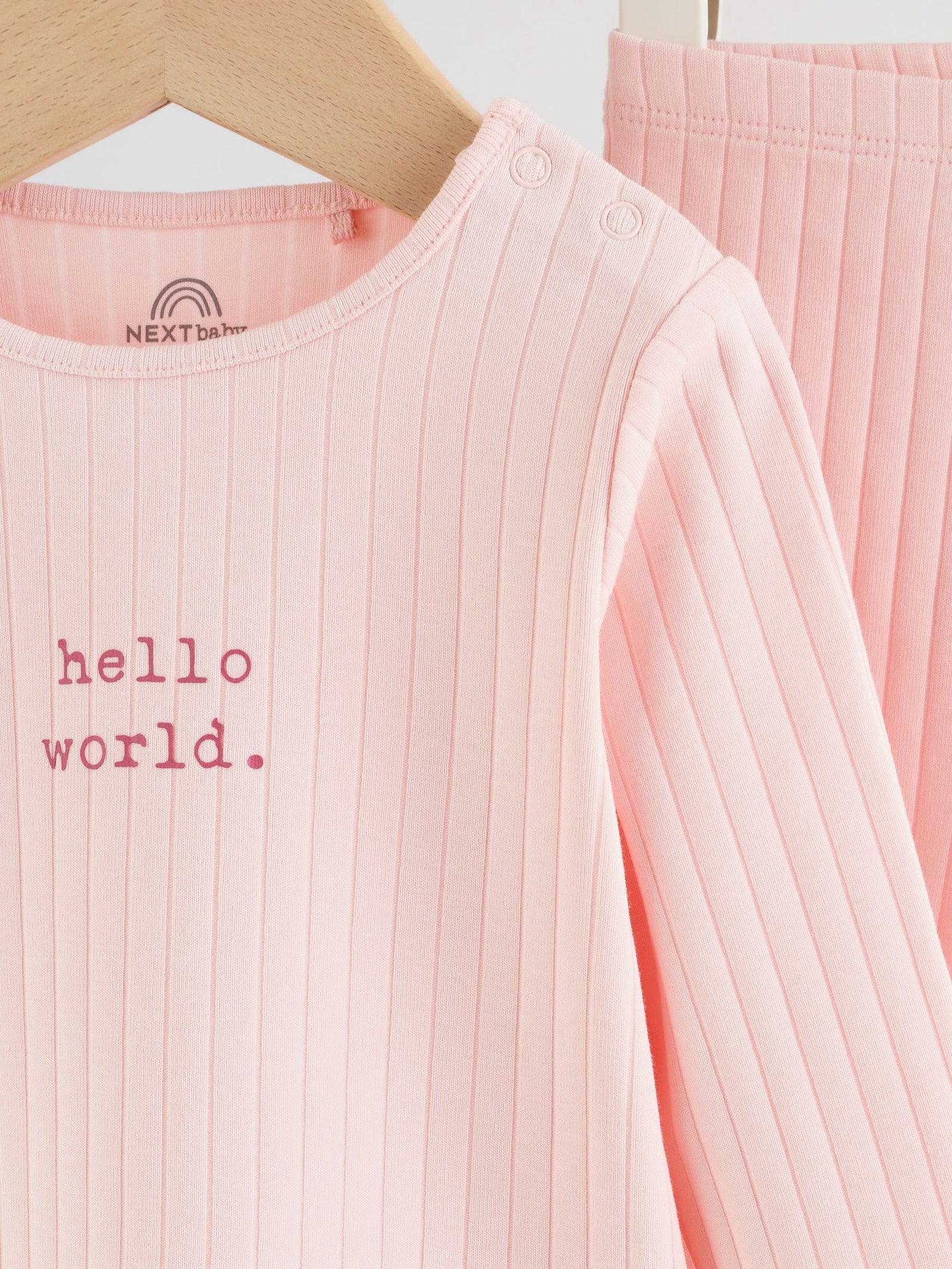 Pink Hello World Top and Leggings Baby Set (0-18mths)