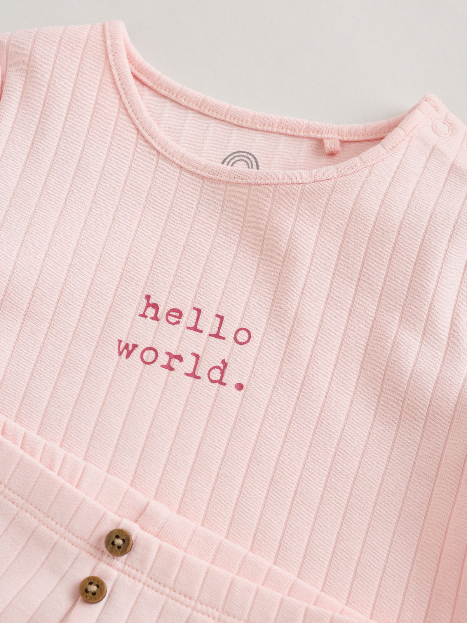 Pink Hello World Top and Leggings Baby Set (0-18mths)