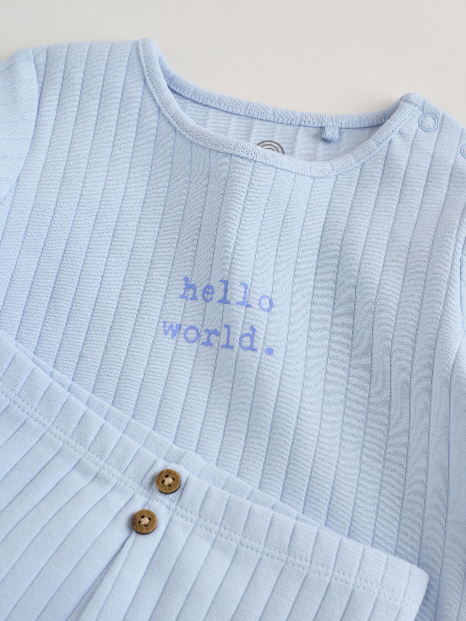 Blue Hello World Top and Leggings Baby Set (0-18mths)