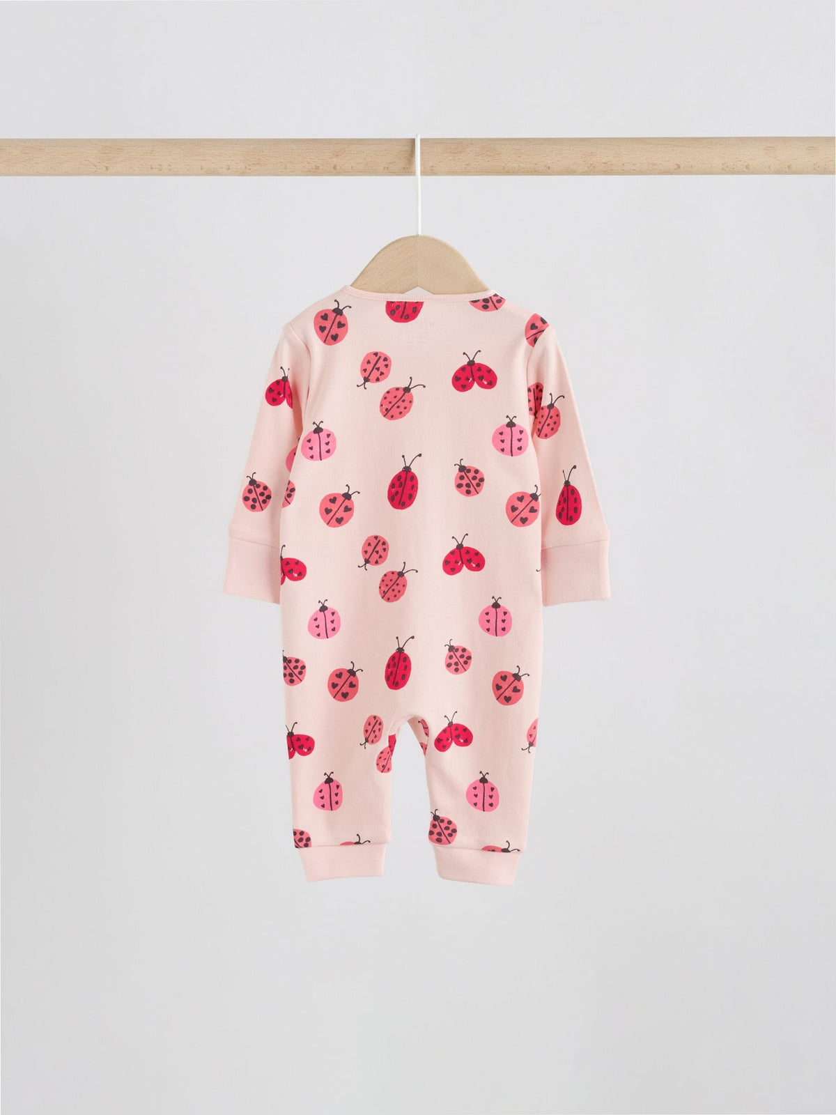Red Ladybird Two Way Zip Baby Sleepsuit 3 Pack (0mths-3yrs)