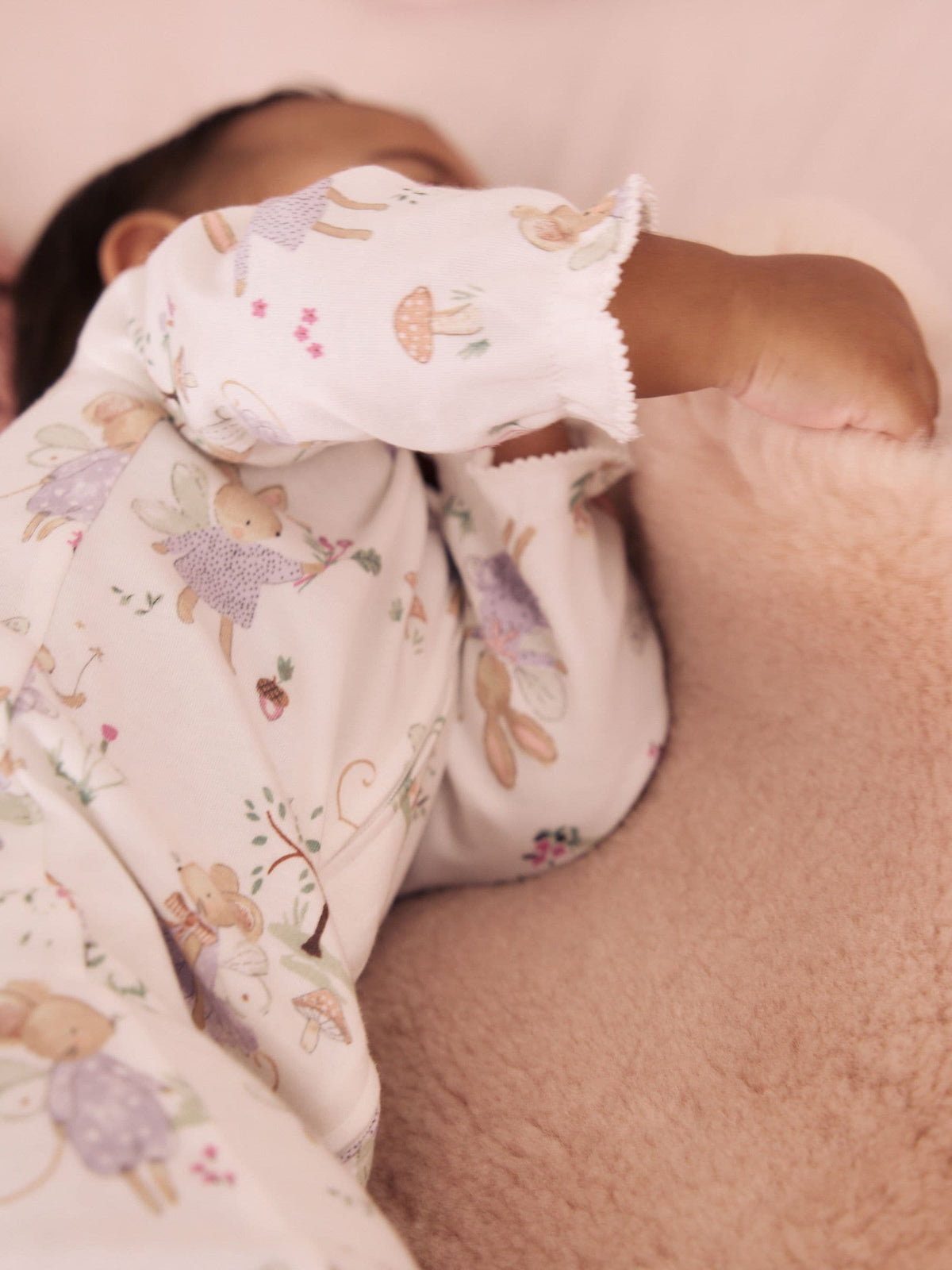 Lilac/Sage Fairy Mouse Two Way Zip Baby Sleepsuits 4 Pack (0mths-3yrs)