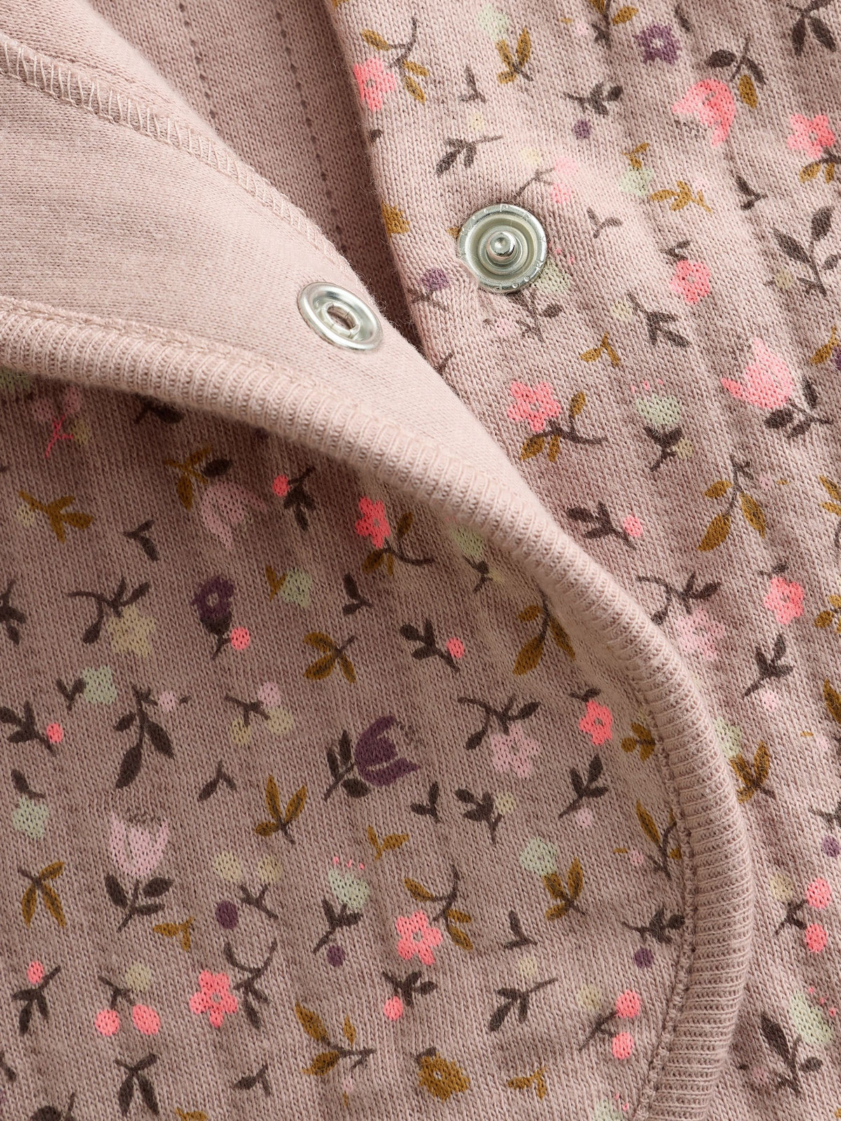 Brown Ditsy Floral Quilted Wrap Baby Sleepsuits 2 Pack