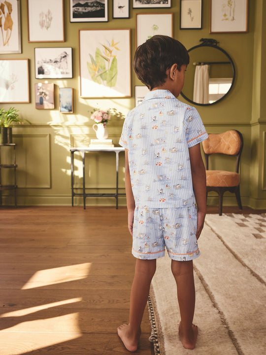 Blue Cath Kidson Single Button Through Short Pyjamas