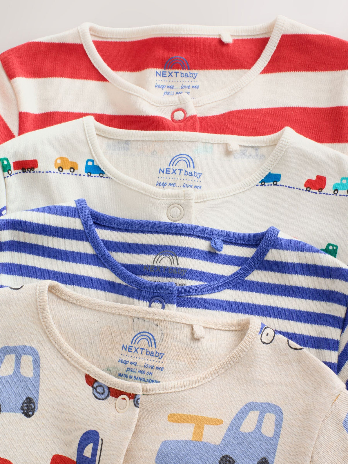 Bright Transport Baby Sleepsuits 4 Pack (0mths-2yrs)