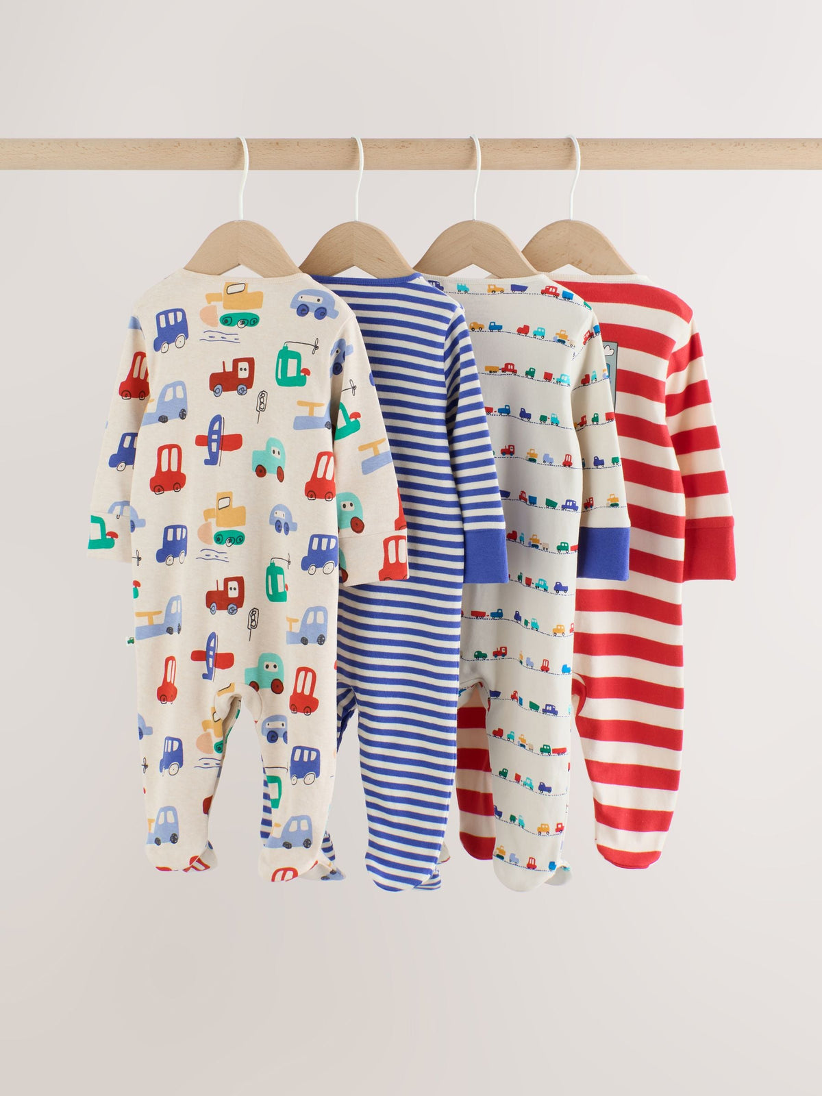 Bright Transport Baby Sleepsuits 4 Pack (0mths-2yrs)