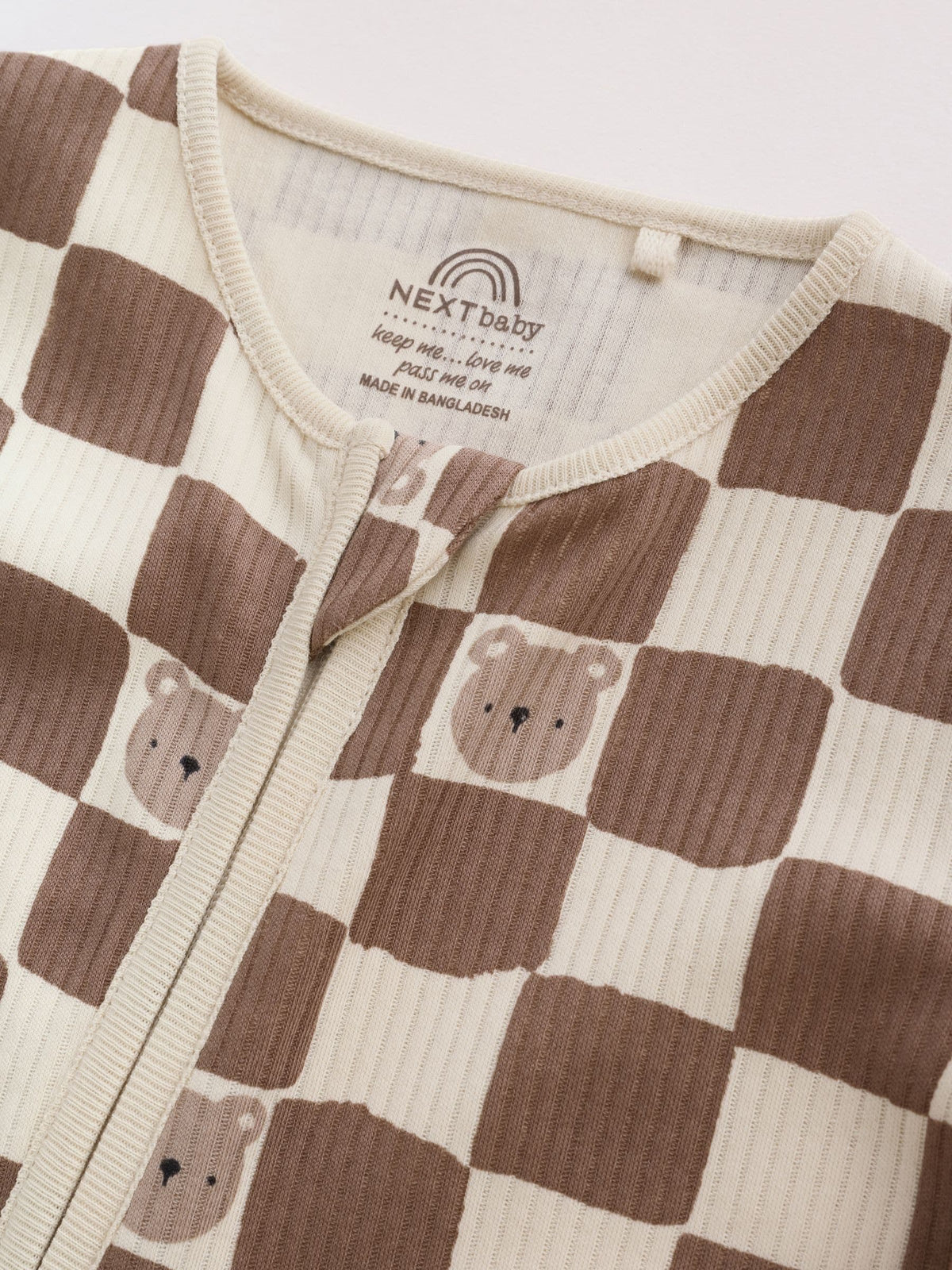 Brown Bear Two Way Zip Baby Sleepsuits 4 Pack (0mths-3yrs)