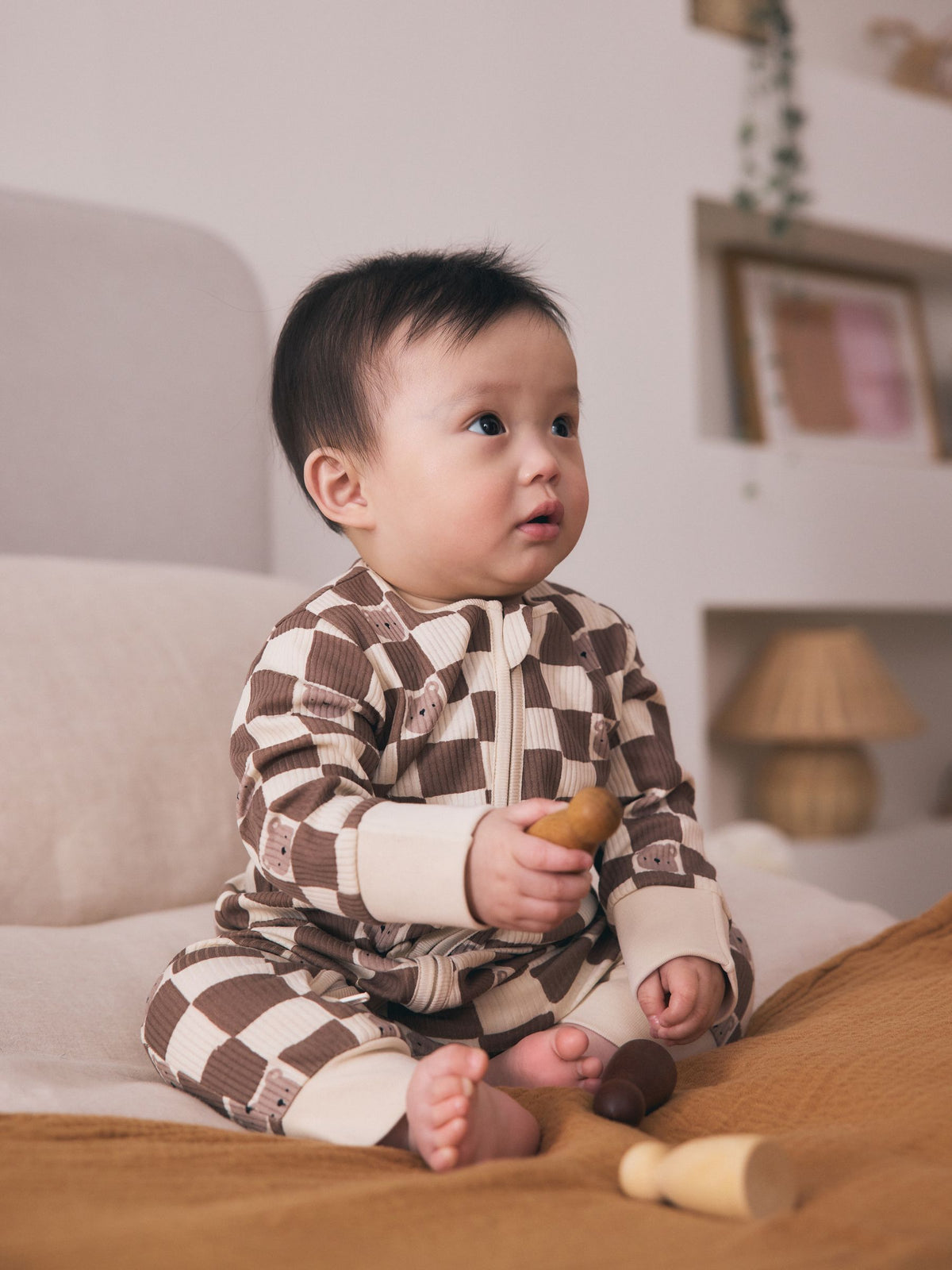 Brown Bear Two Way Zip Baby Sleepsuits 4 Pack (0mths-3yrs)