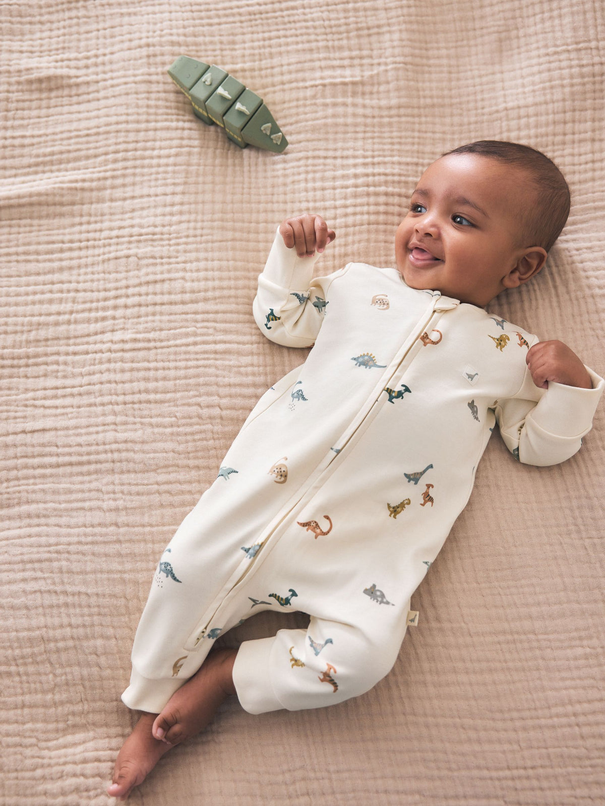 Blue 3 Pack Two Way Zip Baby Sleepsuits (0mths-3yrs)