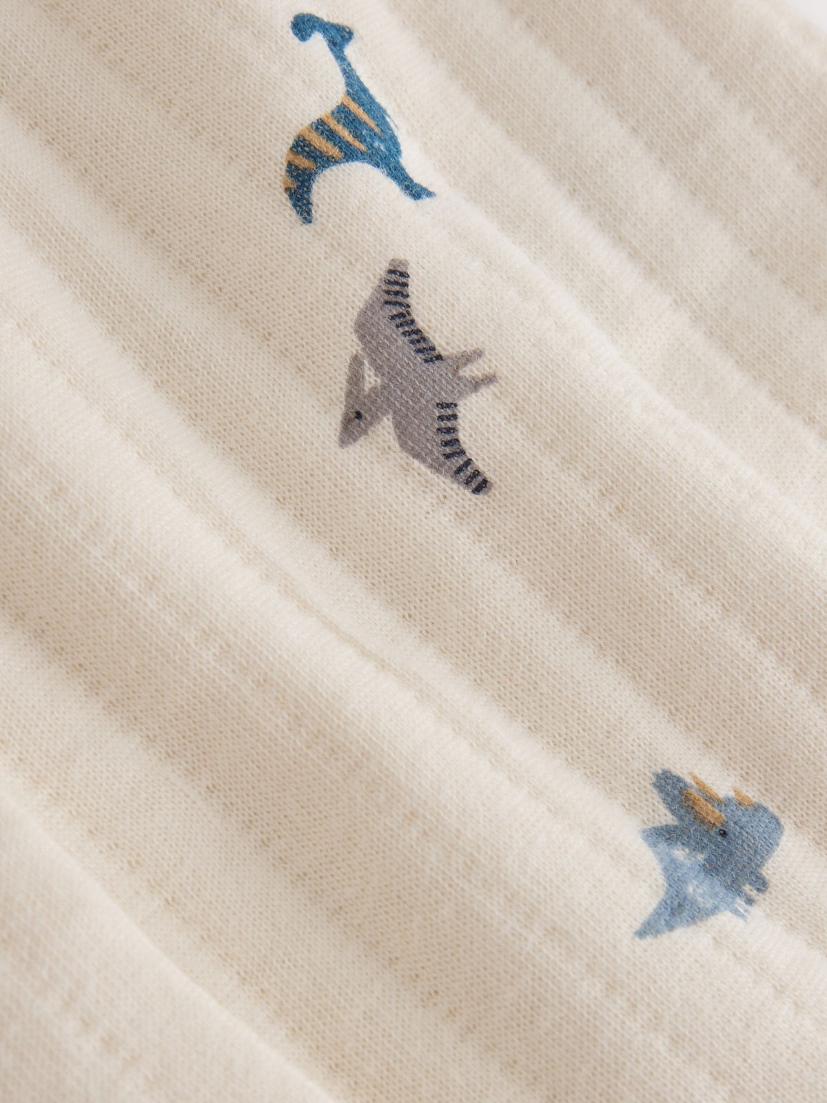Blue/Neutral Dinosaur Quilted Sleepsuits 2 Pack