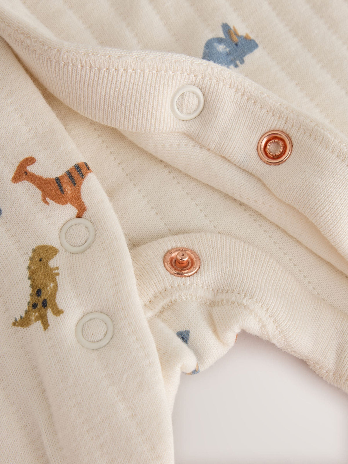 Blue/Neutral Dinosaur Quilted Sleepsuits 2 Pack