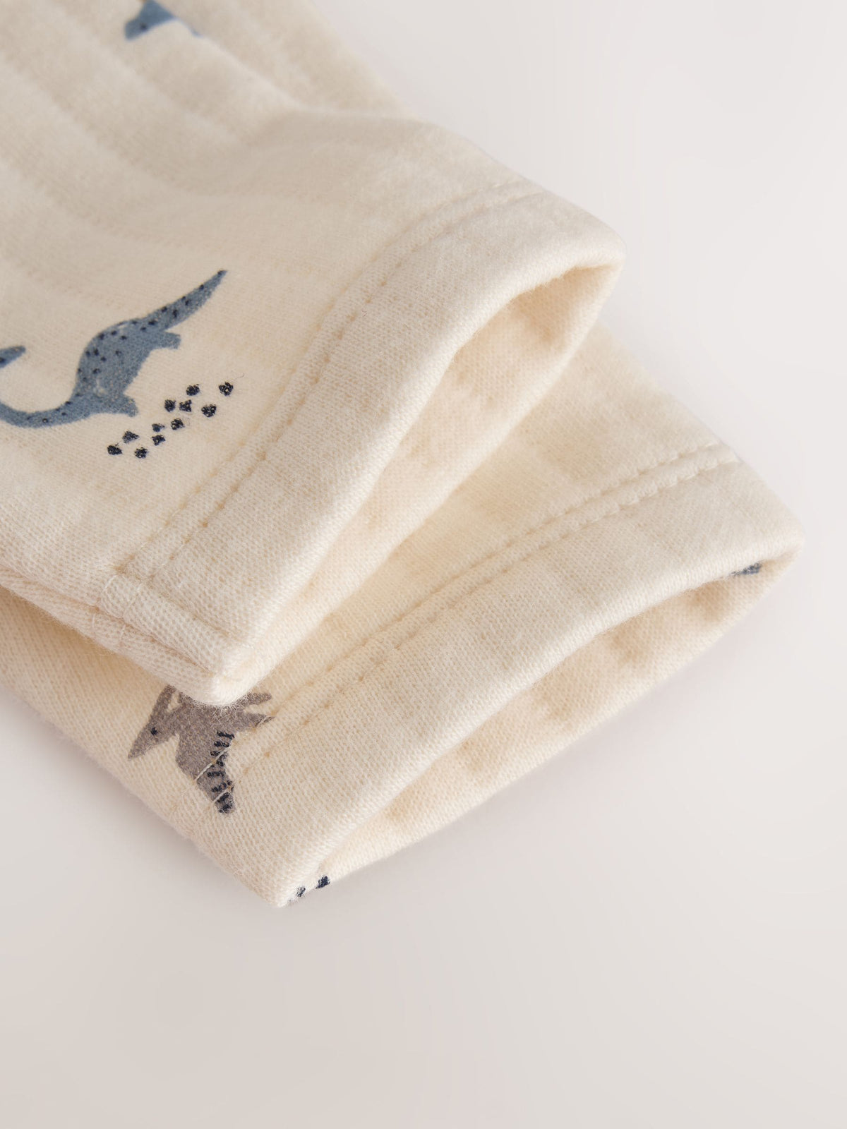 Blue/Neutral Dinosaur Quilted Sleepsuits 2 Pack