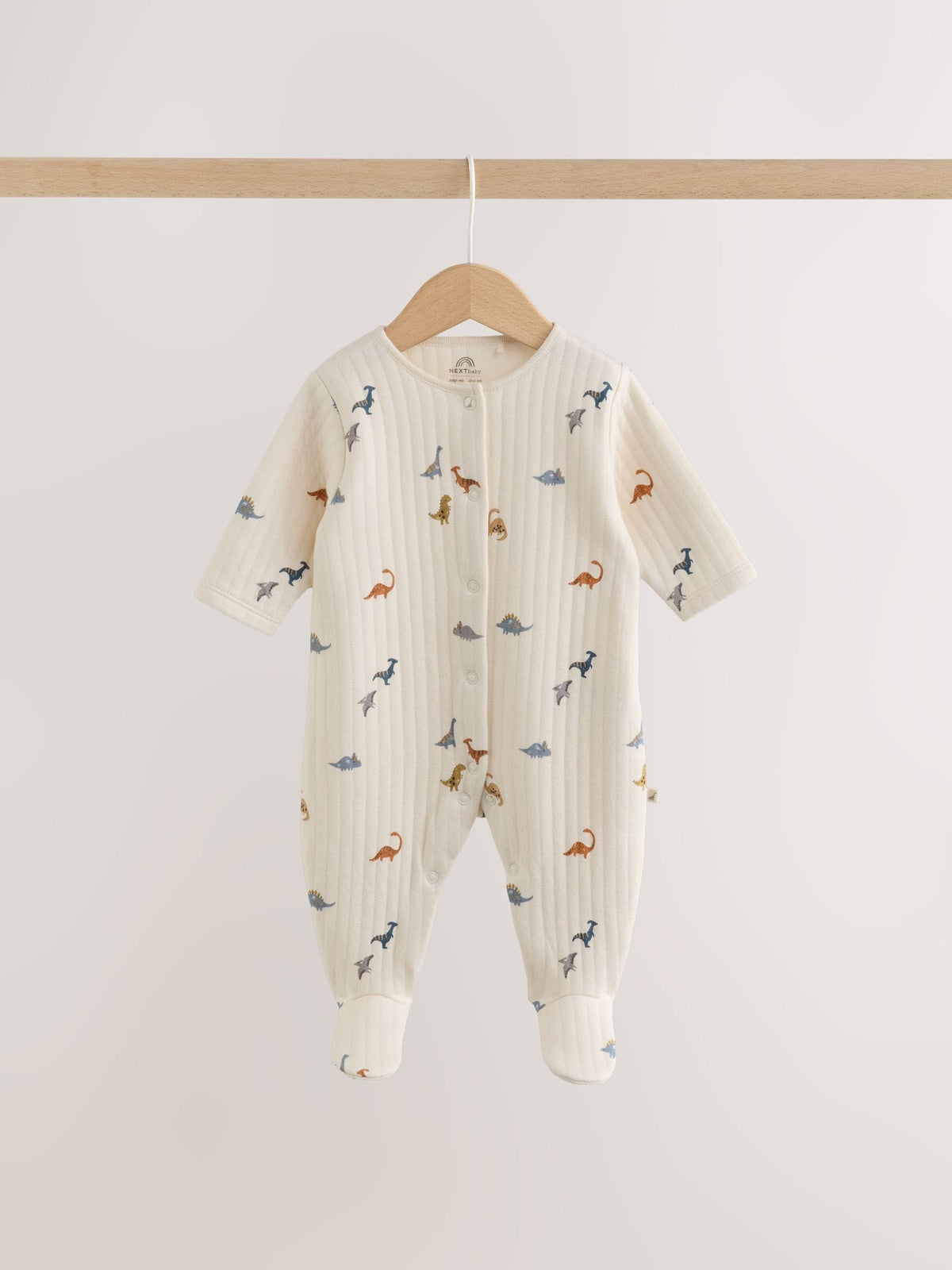 Blue/Neutral Dinosaur Quilted Sleepsuits 2 Pack
