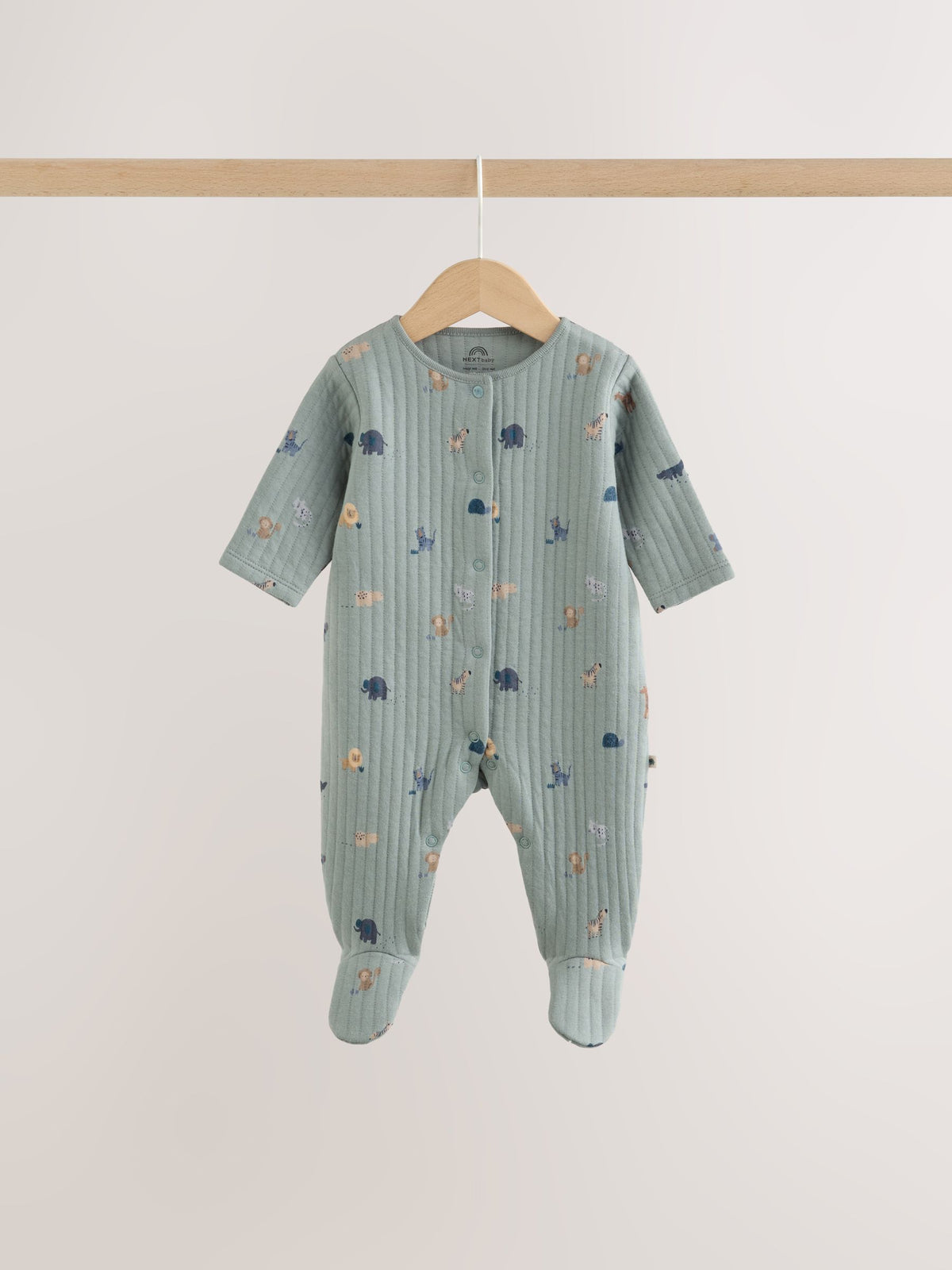 Blue/Neutral Dinosaur Quilted Sleepsuits 2 Pack