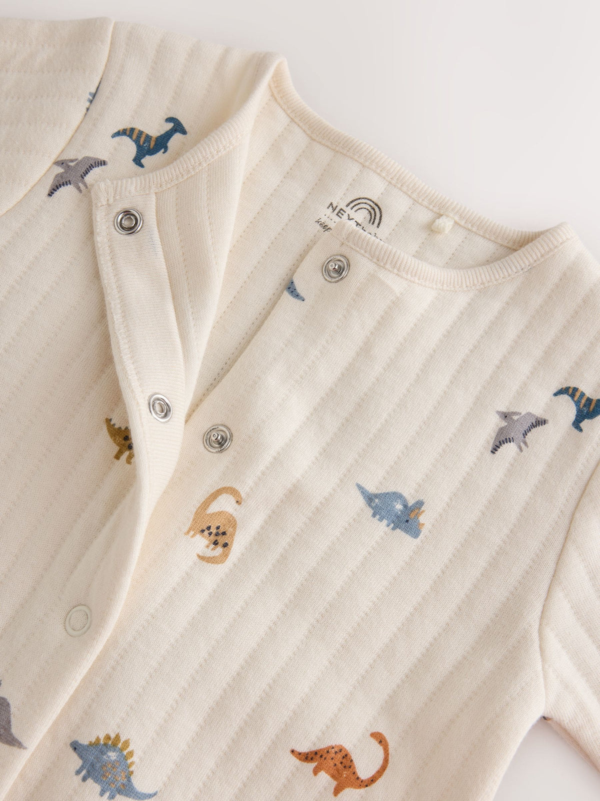 Blue/Neutral Dinosaur Quilted Sleepsuits 2 Pack