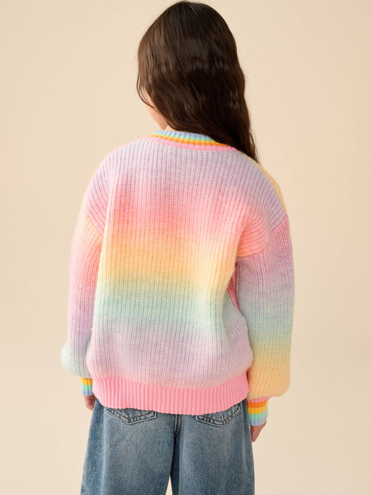 Little Bird by Jools Oliver Rainbow Ombre V-Neck Cardigan