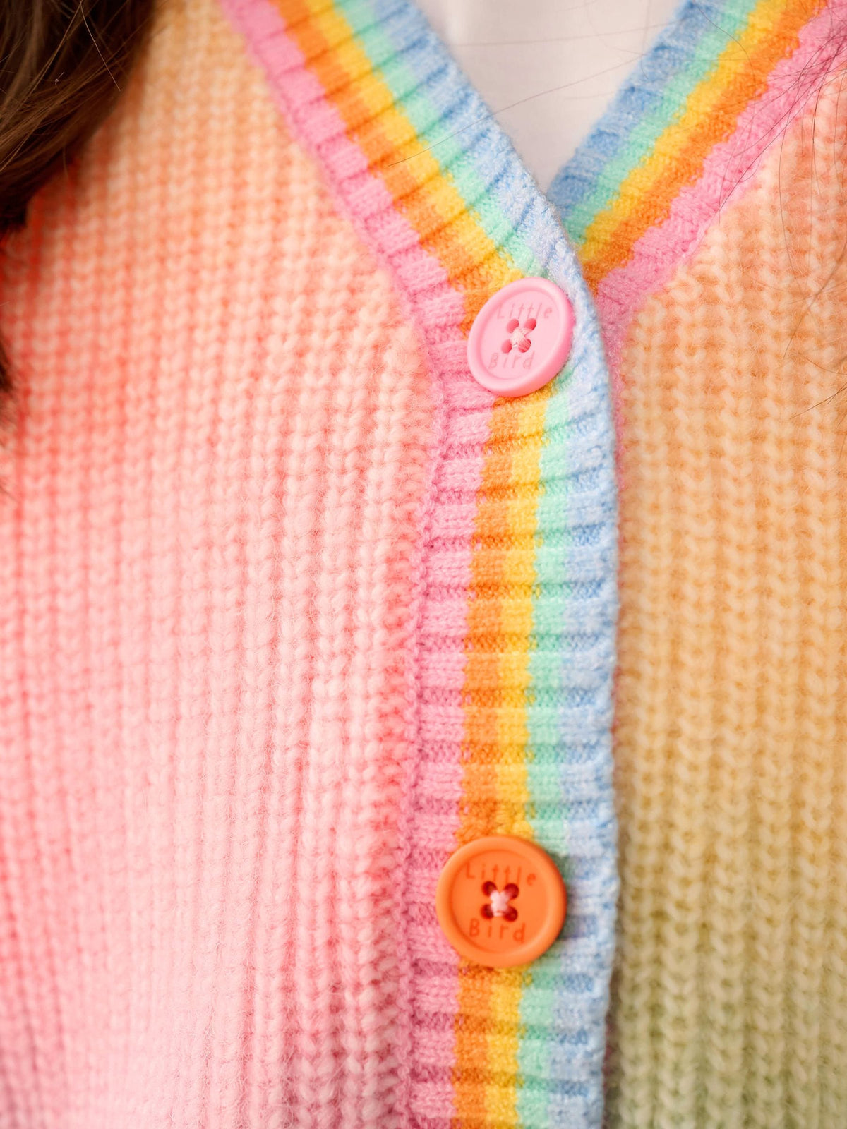 Little Bird by Jools Oliver Rainbow Ombre V-Neck Cardigan