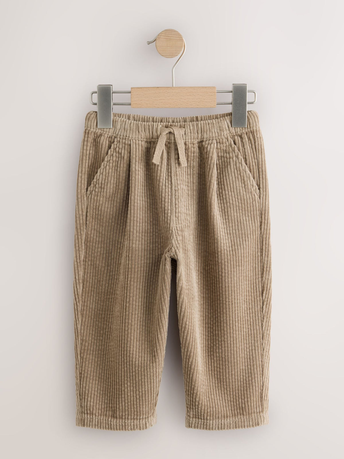 Blue/Stone Wide Fit Textured Corduroy Trousers 2 Pack (3mths-7yrs)