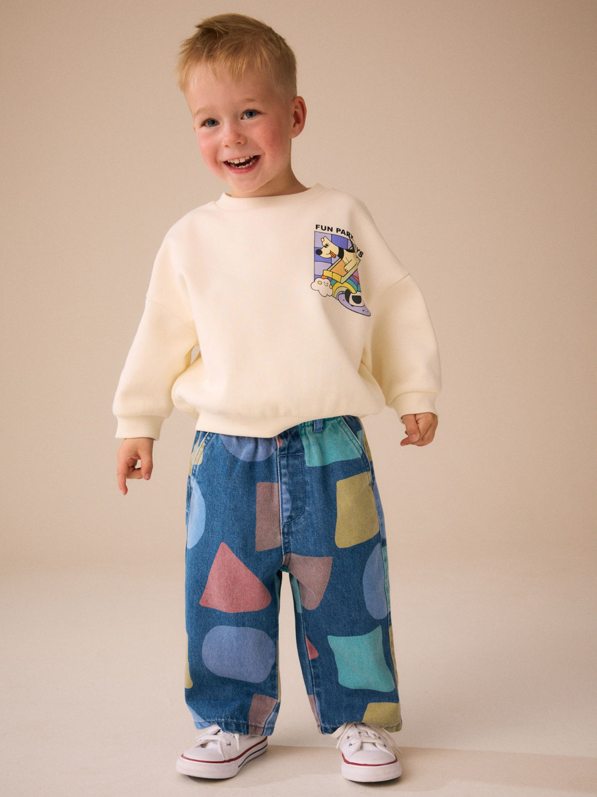 Mid Blue Shapes Wide Fit Jeans (3mths-7yrs)