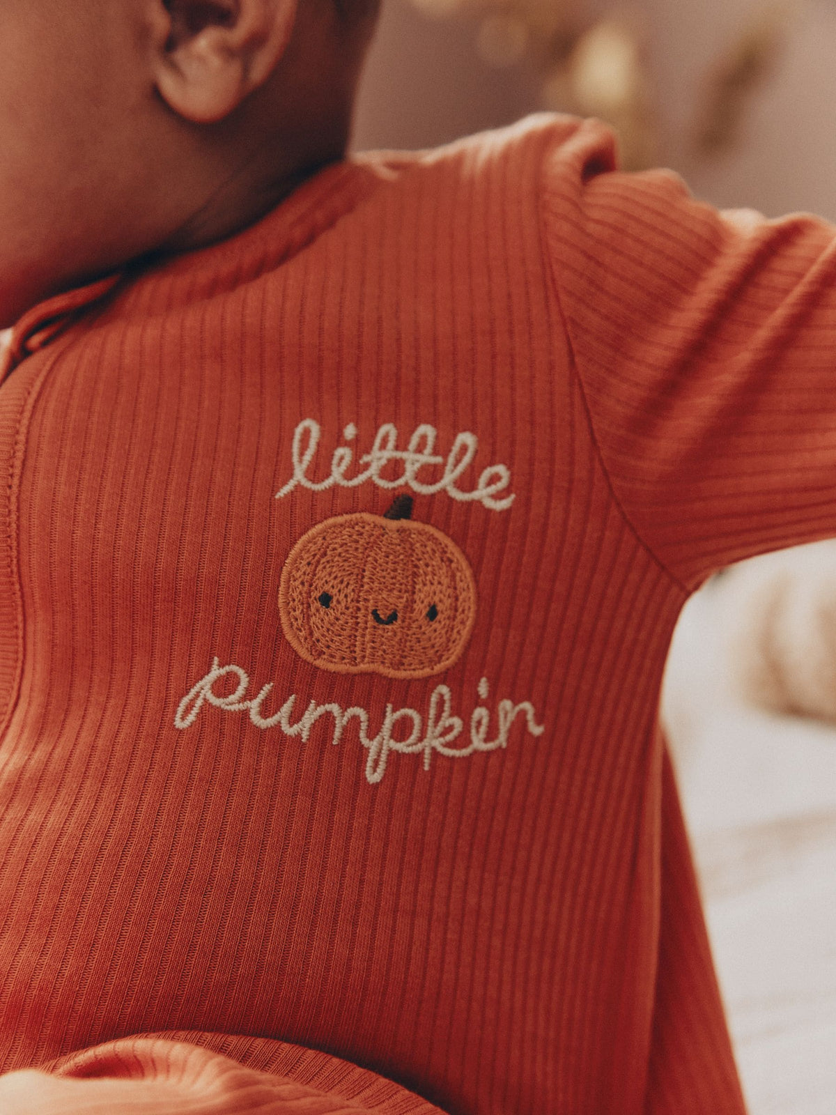 Orange Little Pumpkin Two Way Zip Baby Sleepsuit (0mths-3yrs)