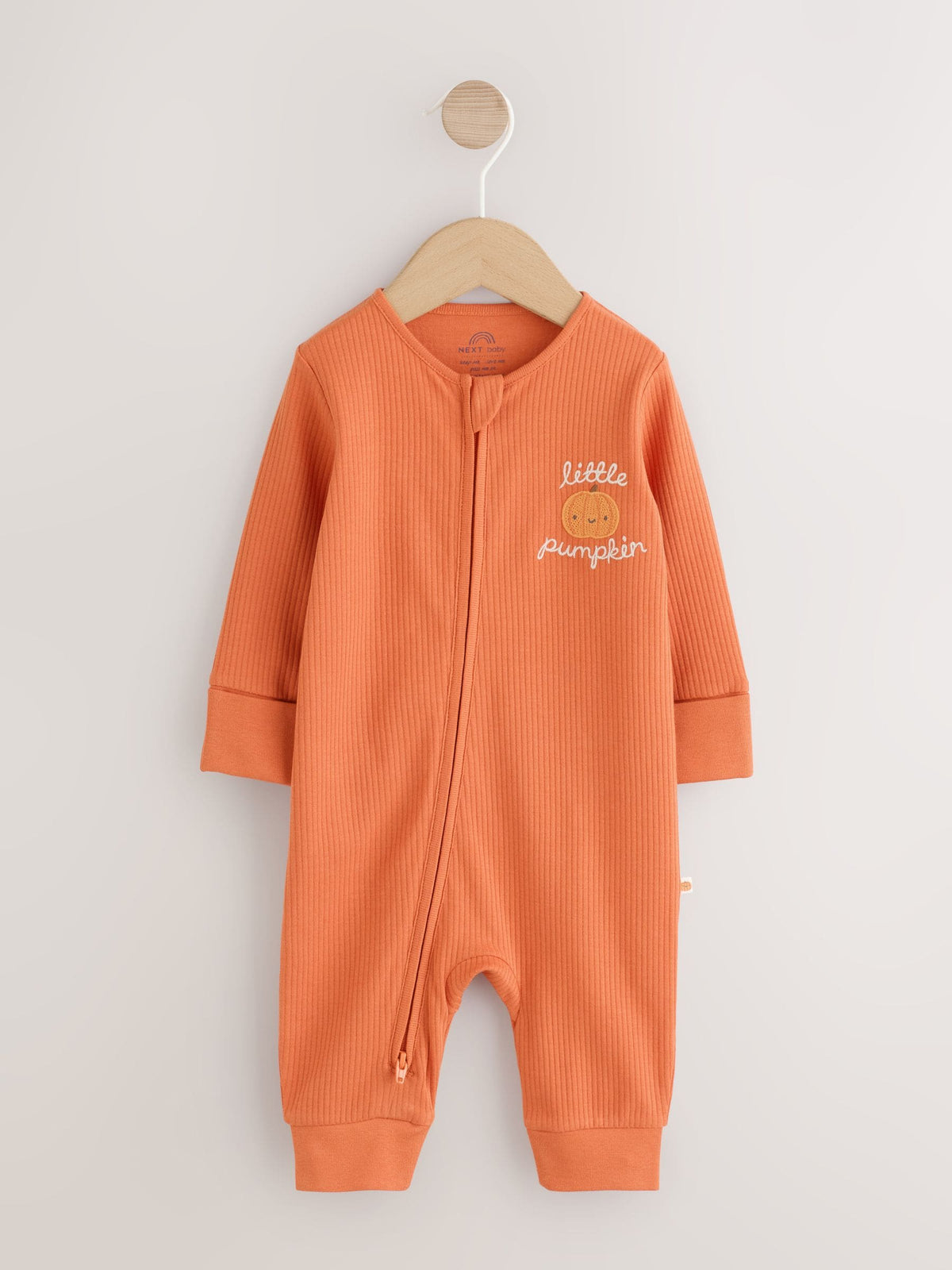 Orange Little Pumpkin Two Way Zip Baby Sleepsuit (0mths-3yrs)
