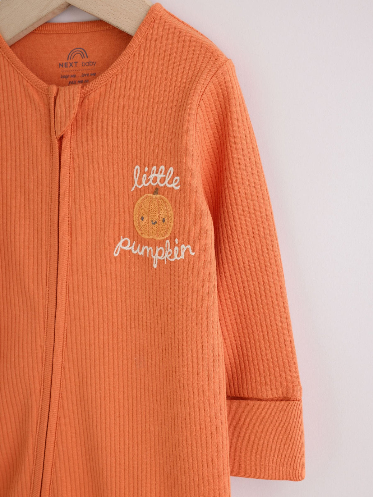 Orange Little Pumpkin Two Way Zip Baby Sleepsuit (0mths-3yrs)