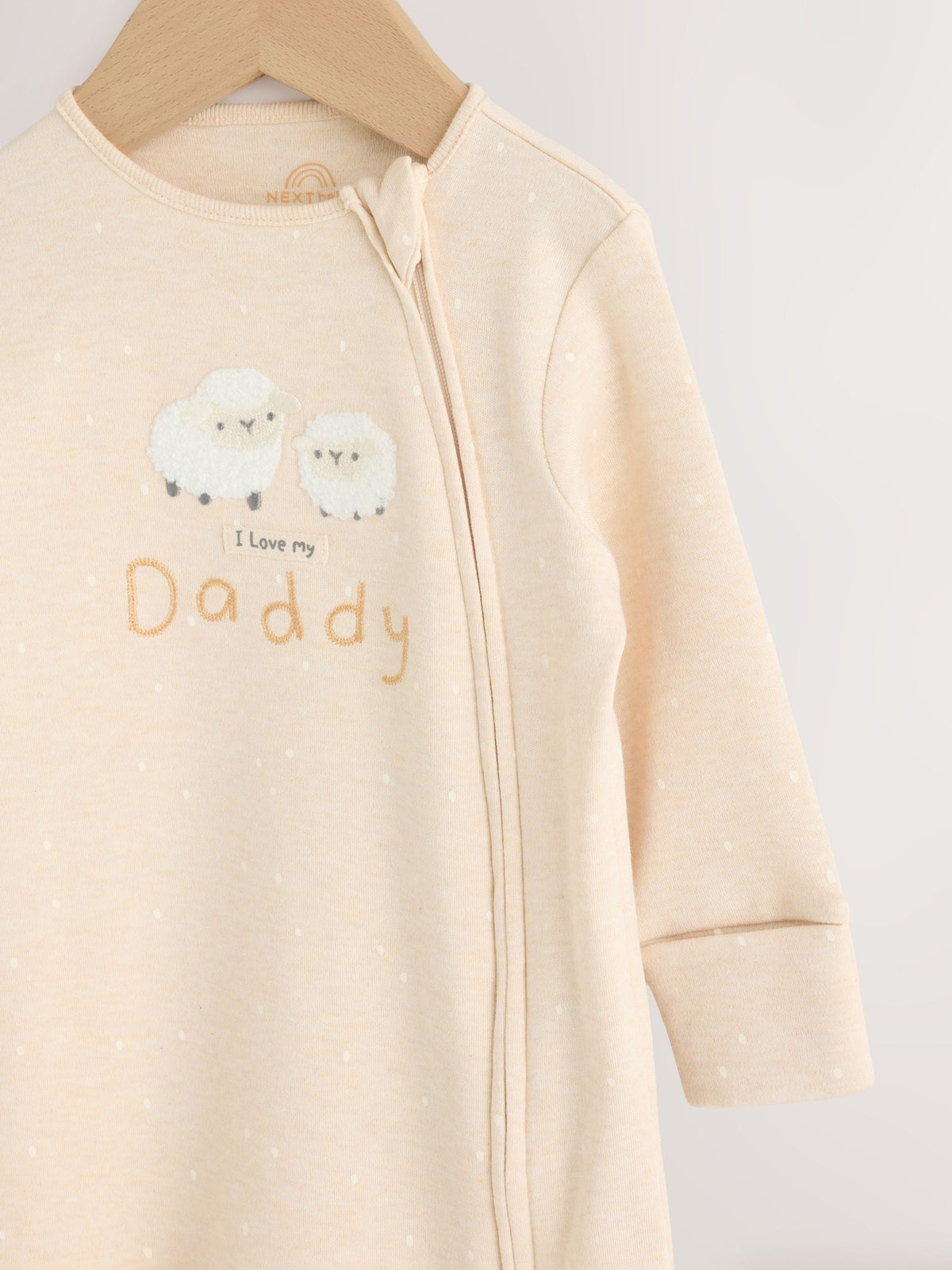 Neutral I Love My Daddy Two Way Zip Baby Sleepsuit (0-18mths)
