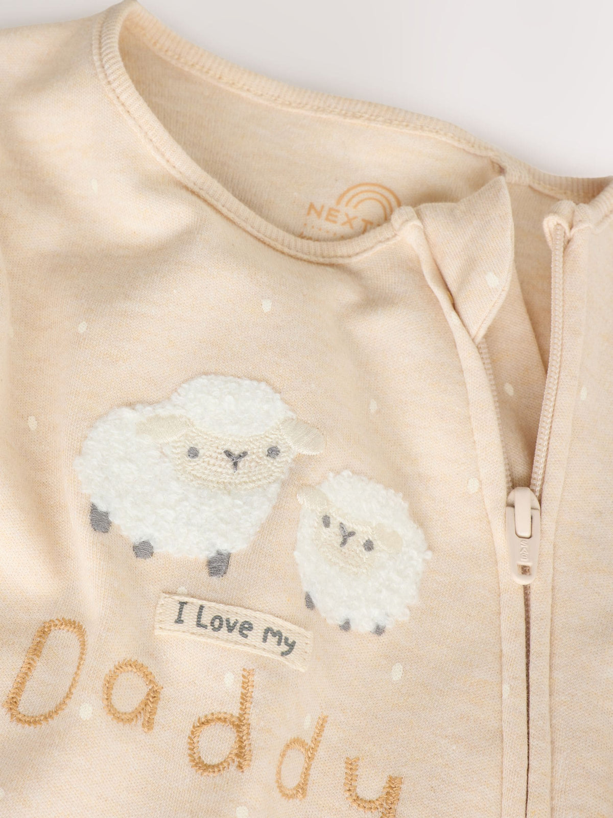 Neutral I Love My Daddy Two Way Zip Baby Sleepsuit (0-18mths)