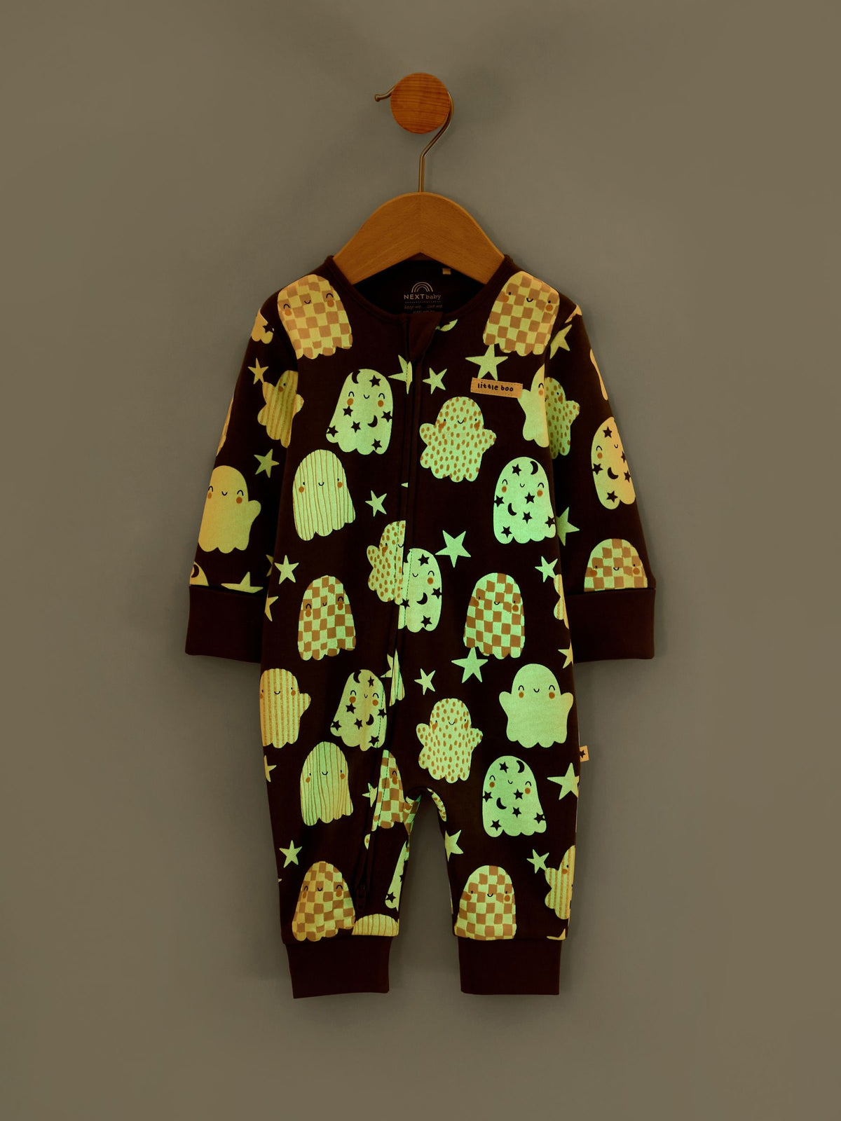Glow In The Dark Two Way Zip Baby Sleepsuit (0mths-3yrs)