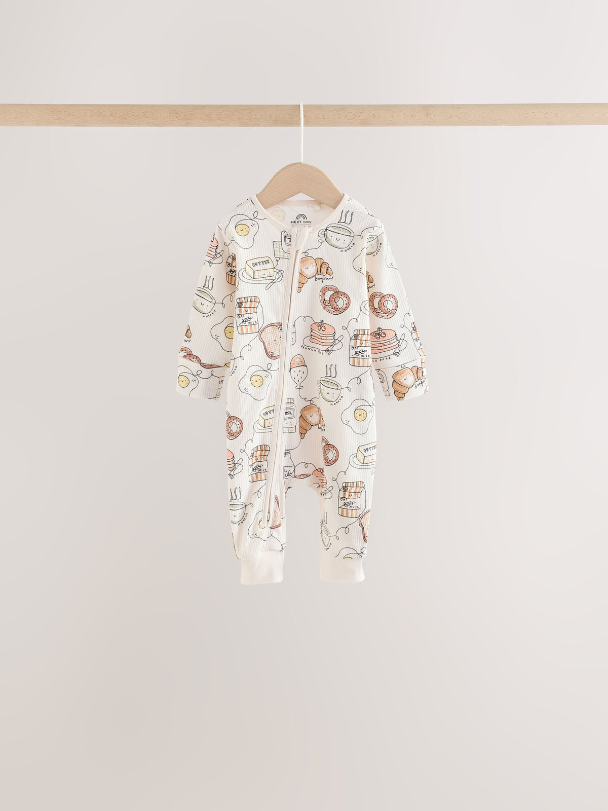 Neutral Brunch Two Way Zip Baby Sleepsuits 4 Pack (0mths-3yrs)