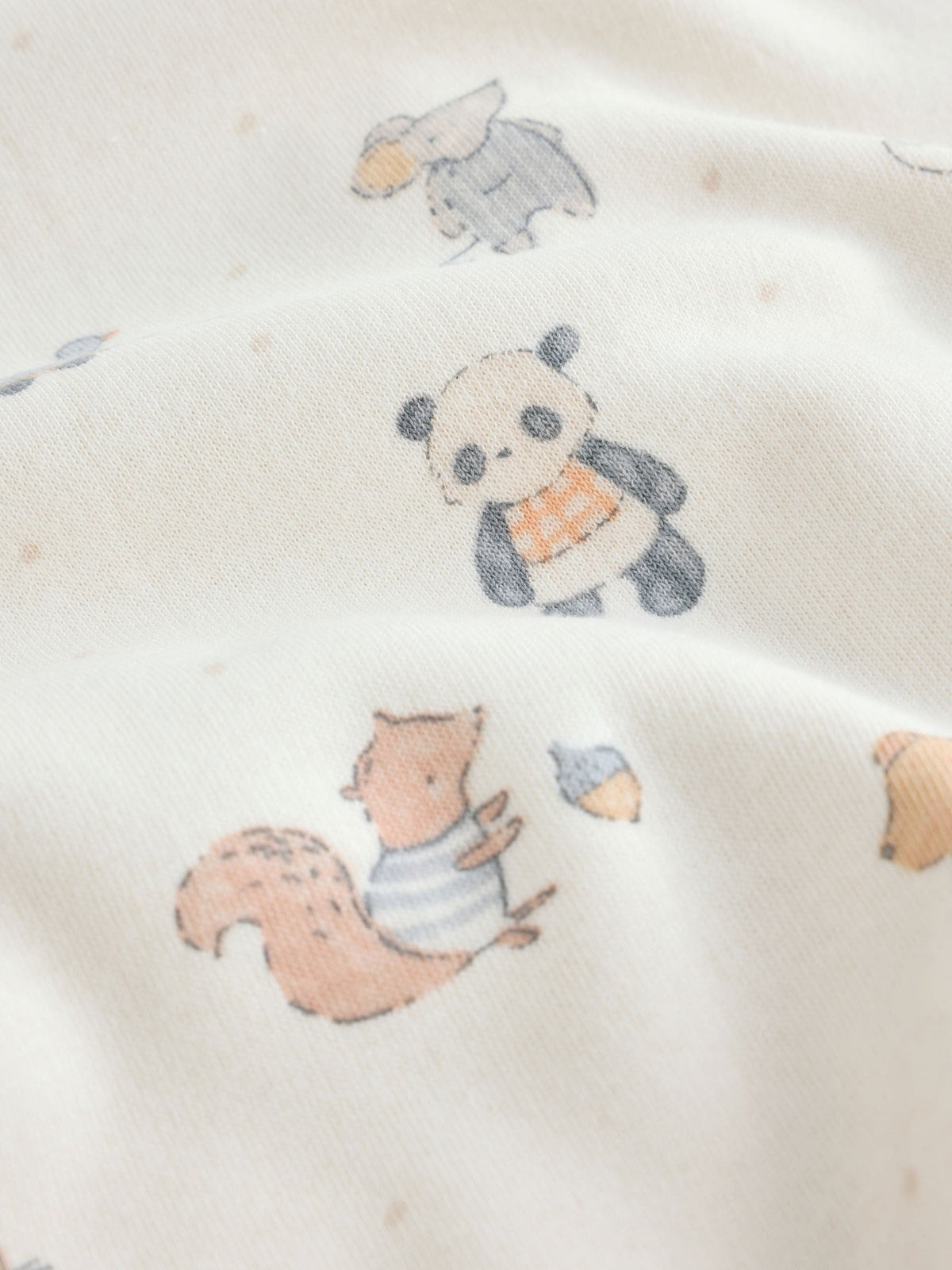 Neutral Animal Fleece Lined Two Way Zip Baby Sleepsuit