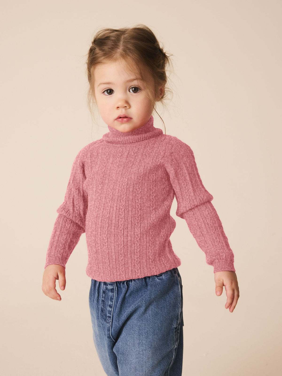 Pink Roll Neck Jumper (3mths-10yrs)