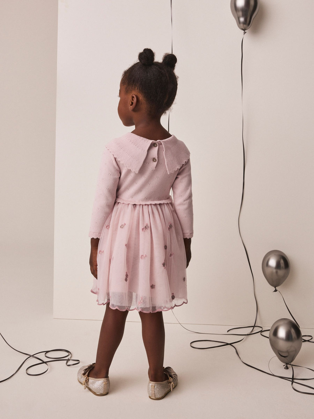 Pink Occasion Bow Collar Dress (3mths-10yrs)