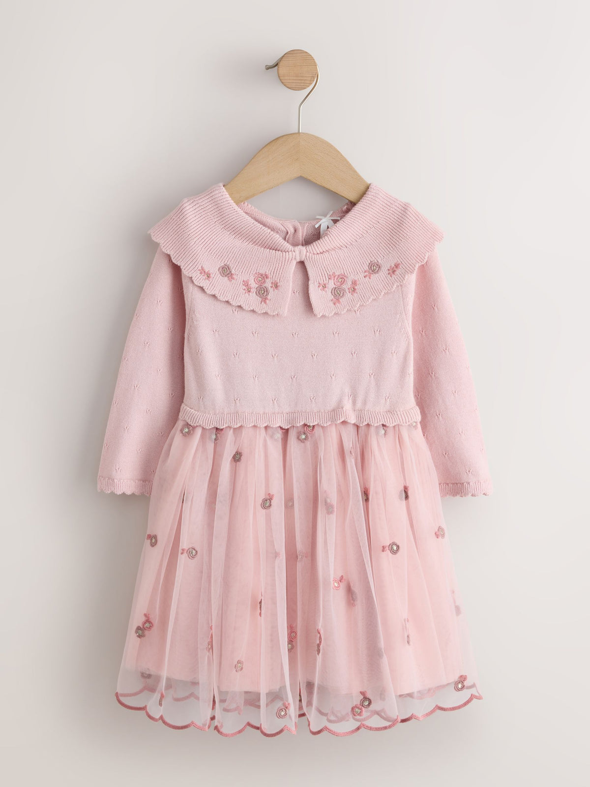Pink Occasion Bow Collar Dress (3mths-10yrs)