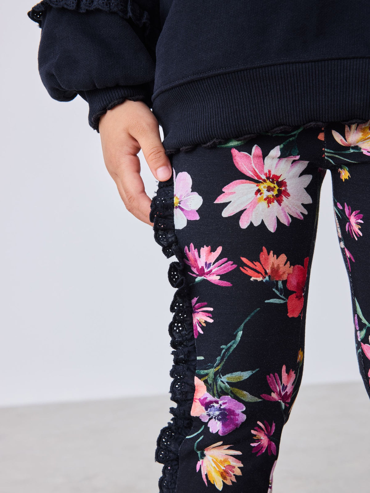 Baker by Ted Baker 2 Piece Sweat Top & Floral Printed Flare Leggings Set