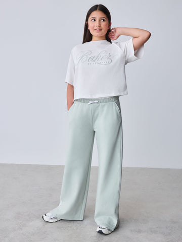 Baker by Ted Baker Green Boxy T-Shirt & Contrast Waistband Trousers Set 2 Piece
