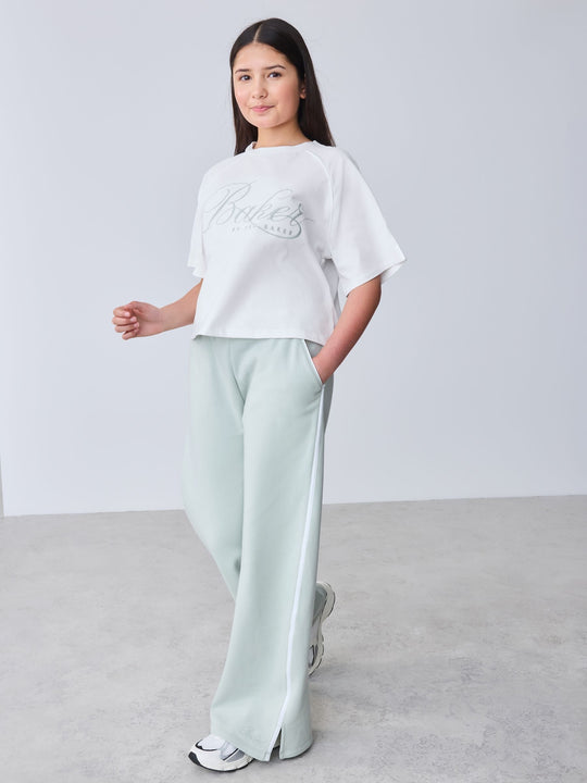 Baker by Ted Baker Green Boxy T-Shirt & Contrast Waistband Trousers Set 2 Piece